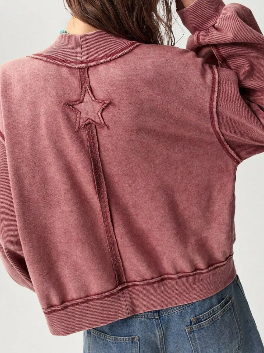 Red Casual Women's Knit Long Sleeve Loose Fit Regular Jacket - Picture 2 of 9